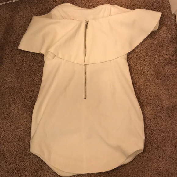 Ivory Strapless Ruffle Dress - Picture 3 of 4